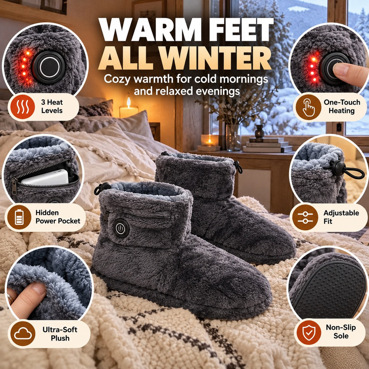 WarmStep Heated Slippers