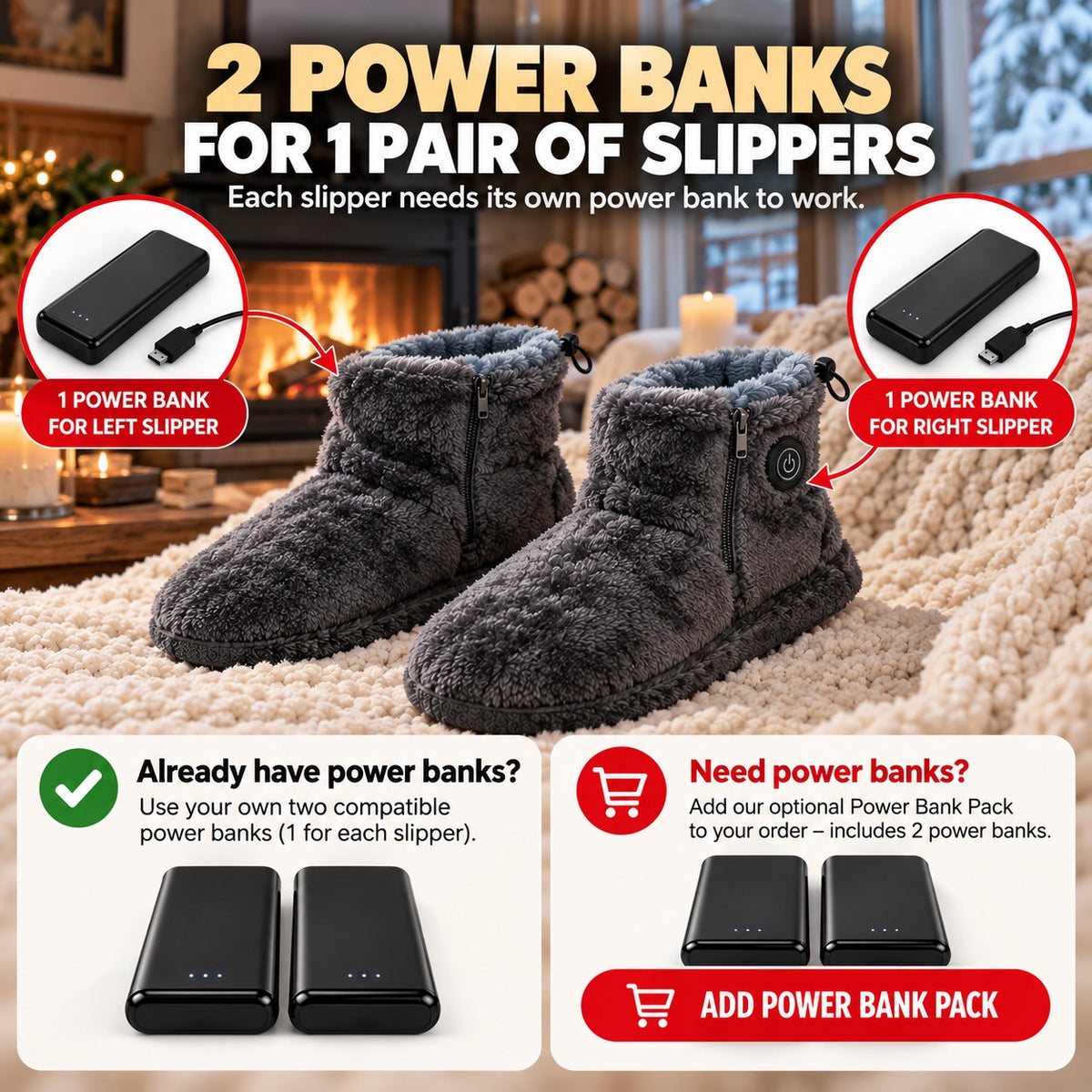 WarmStep Heated Slippers